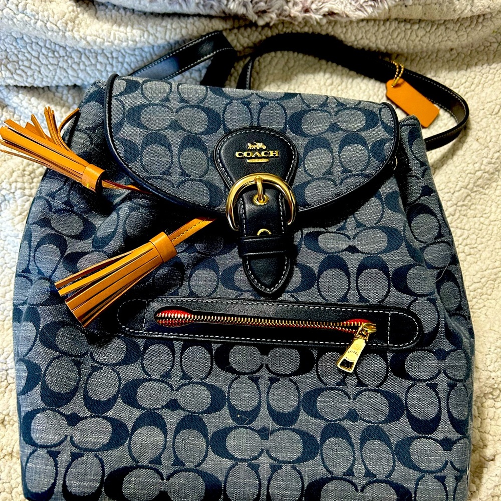 Coach Blue Denim med Backpack